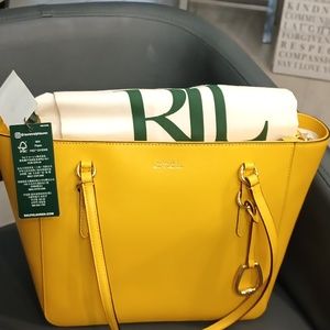 Ralph Lauren medium (14inch x 9 high Yellow hand bag New 🆕